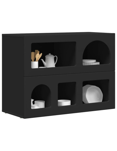 Credenza Nero 80.5 x 35 x 59 cm Legno multistrato