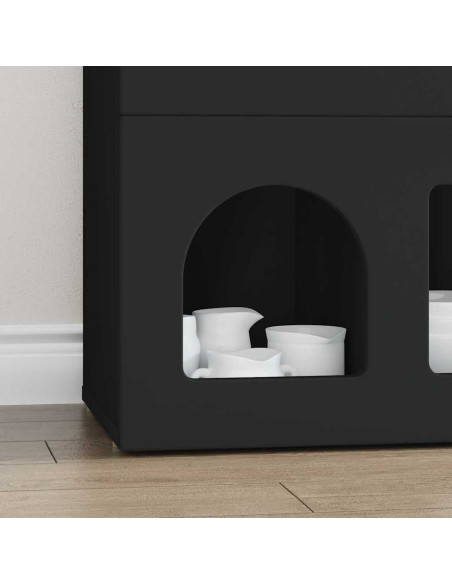 Credenza Nero 80.5 x 35 x 59 cm Legno multistrato