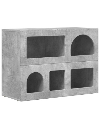 Credenza Grigio cemento 80.5 x 35 x 59 cm Legno multistrato
