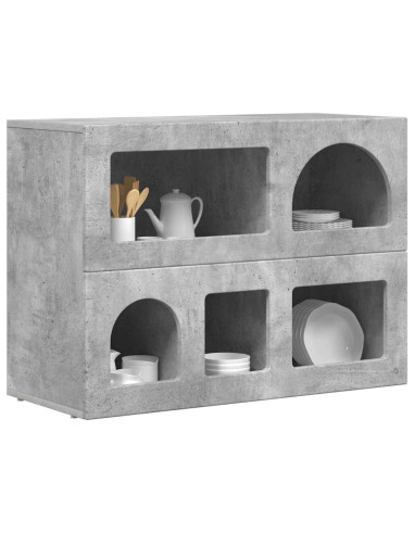 Credenza Grigio cemento 80.5 x 35 x 59 cm Legno multistrato