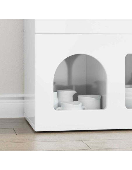 Credenza Bianco Lucido 80.5 x 35 x 59 cm Legno multistrato