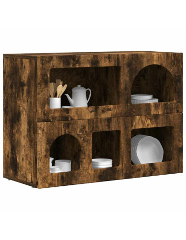 Credenza Rovere fumé 80.5 x 35 x 59 cm Legno multistrato