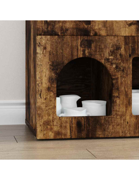 Credenza Rovere fumé 80.5 x 35 x 59 cm Legno multistrato