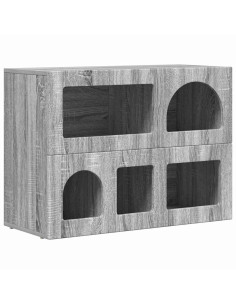 Credenza Grigio Sonoma 80.5 x 35 x 59 cm Legno multistrato 2