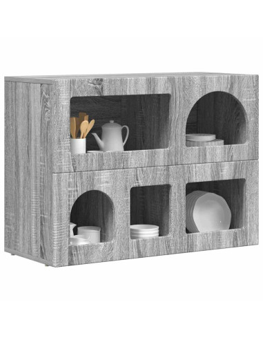 Credenza Grigio Sonoma 80.5 x 35 x 59 cm Legno multistrato