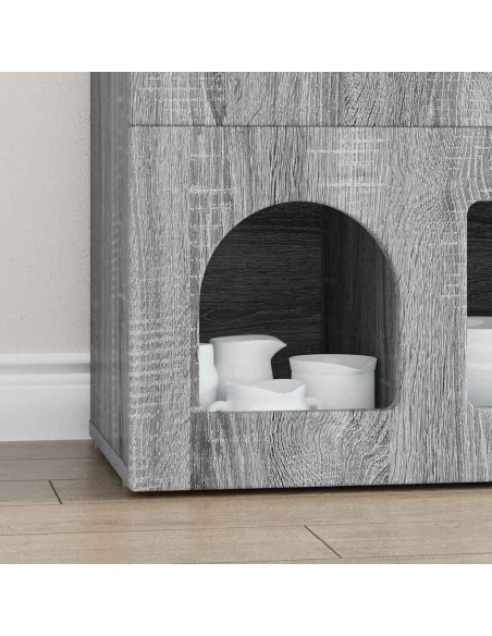 Credenza Grigio Sonoma 80.5 x 35 x 59 cm Legno multistrato