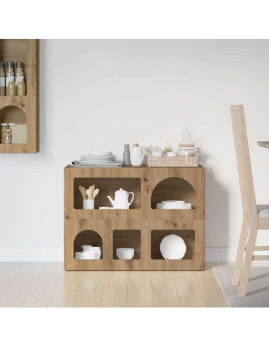 Credenza Rovere artigianale 80.5 x 35 x 59 cm Legno multistrato