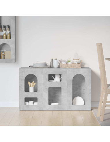 Credenza Grigio cemento 100 x 35 x 59 cm Legno multistrato
