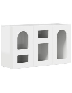 Credenza Bianco Lucido 100 x 35 x 59 cm Legno multistrato 2