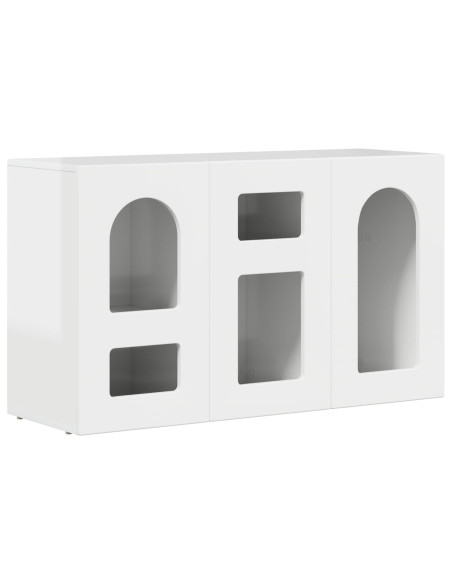 Credenza Bianco Lucido 100 x 35 x 59 cm Legno multistrato