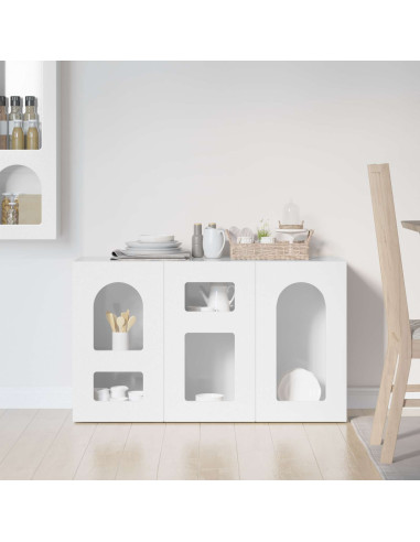 Credenza Bianco Lucido 100 x 35 x 59 cm Legno multistrato