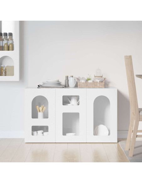 Credenza Bianco Lucido 100 x 35 x 59 cm Legno multistrato