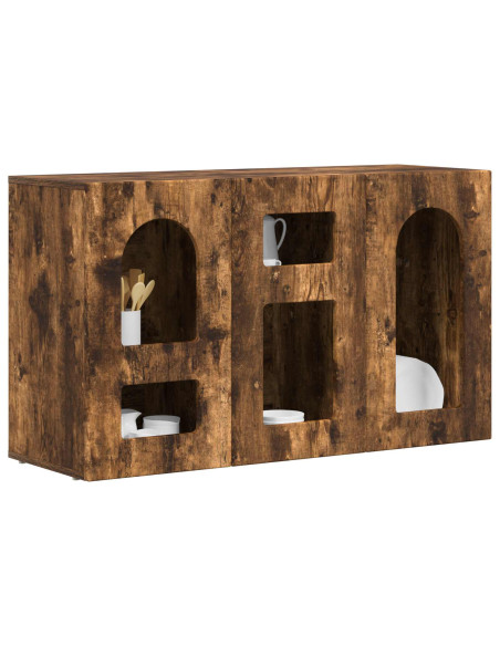 Credenza Rovere fumé 100 x 35 x 59 cm Legno multistrato