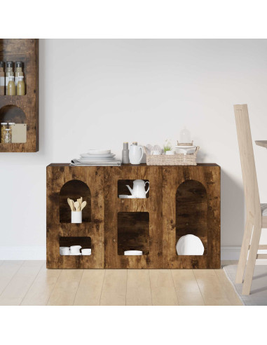 Credenza Rovere fumé 100 x 35 x 59 cm Legno multistrato