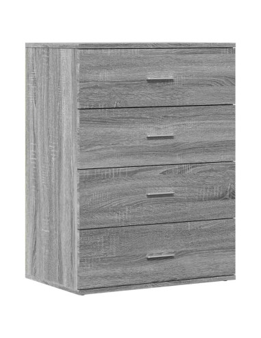 Credenza Grigio Sonoma 60x39x80 cm in Legno Multistrato