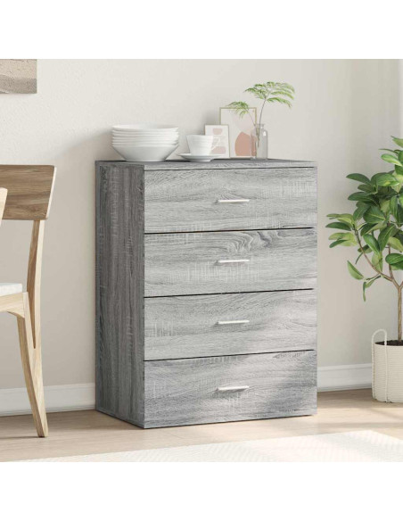 Credenza Grigio Sonoma 60x39x80 cm in Legno Multistrato