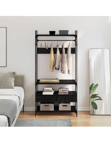 Guardaroba Rovere nero 89 x 39 x 184.5 cm Legno multistrato