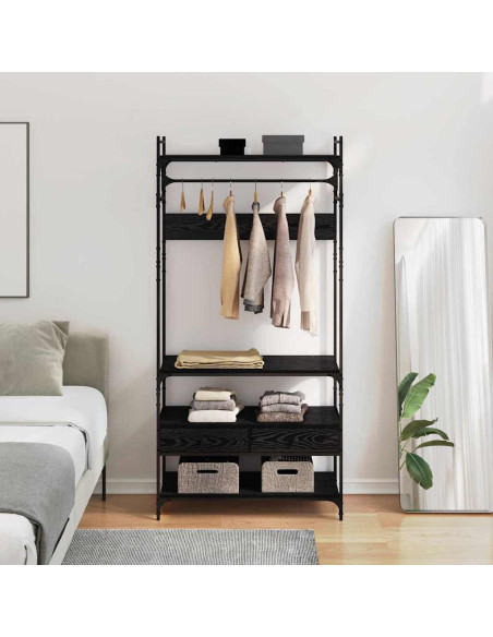 Guardaroba Rovere nero 89 x 39 x 184.5 cm Legno multistrato