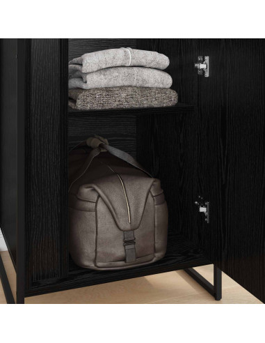 Armadio 2 pcs Rovere Nero 50 x 50 x 200 cm Legno multistrato