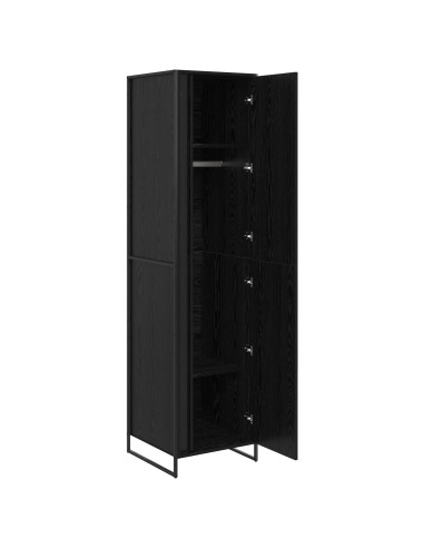 Armadio 2 pcs Rovere Nero 50 x 50 x 200 cm Legno multistrato