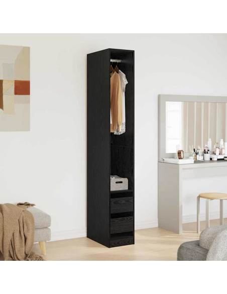 Guardaroba Rovere Nero 50 x 30 x 200 cm Legno multistrato