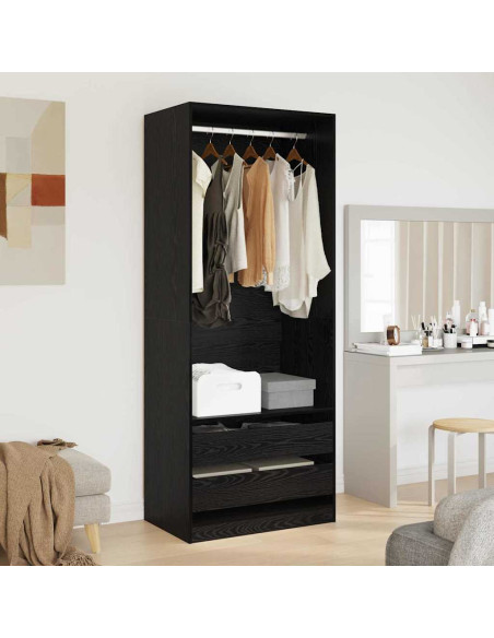 Guardaroba Rovere Nero 80 x 50 x 200 cm Legno multistrato