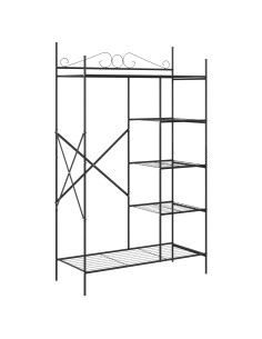 Armadio Aperto con lo scaffale Nero 104,5 x 45 x 172 cm Acciaio 2