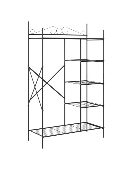 Armadio Aperto con lo scaffale Nero 104,5 x 45 x 172 cm Acciaio