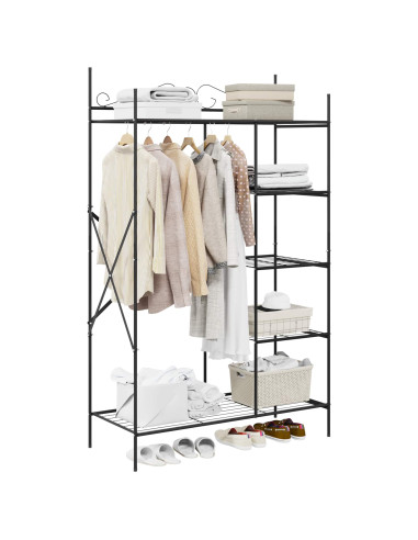 Armadio Aperto con lo scaffale Nero 104,5 x 45 x 172 cm Acciaio