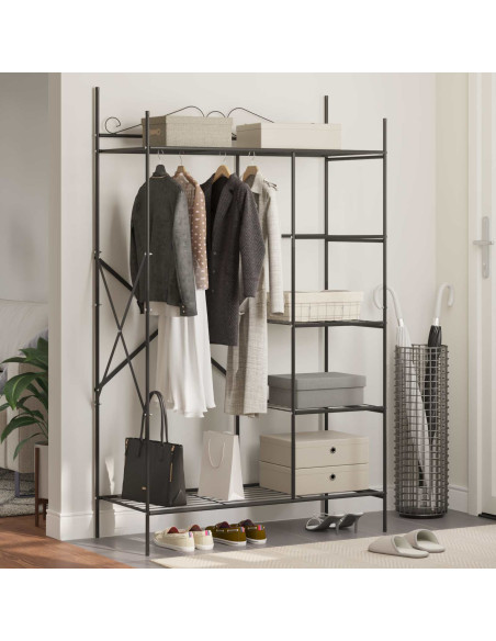 Armadio Aperto con lo scaffale Nero 104,5 x 45 x 172 cm Acciaio