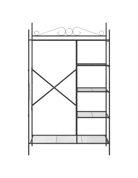 Armadio Aperto con lo scaffale Nero 104,5 x 45 x 172 cm Acciaio