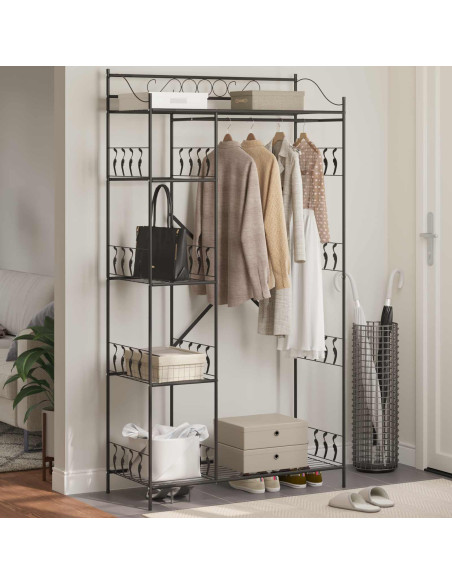 Armadio Aperto con lo scaffale Nero 101 x 43 x 188 cm Acciaio