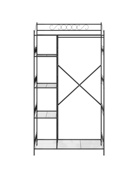 Armadio Aperto con lo scaffale Nero 101 x 43 x 188 cm Acciaio