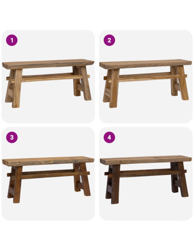 panchina Naturale 100 x 29 x 43,5 cm Legno di teak solido