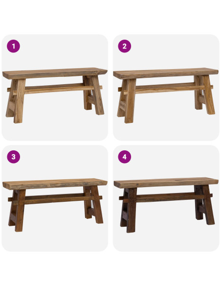 panchina Naturale 100 x 29 x 43,5 cm Legno di teak solido