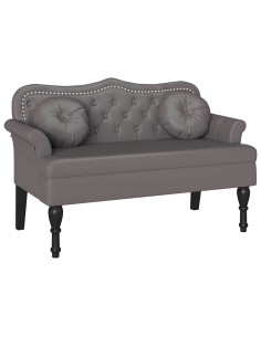 Panca Chesterfield Grigio 120,5 x 65 x 75 cm Pelle Sintetica 2