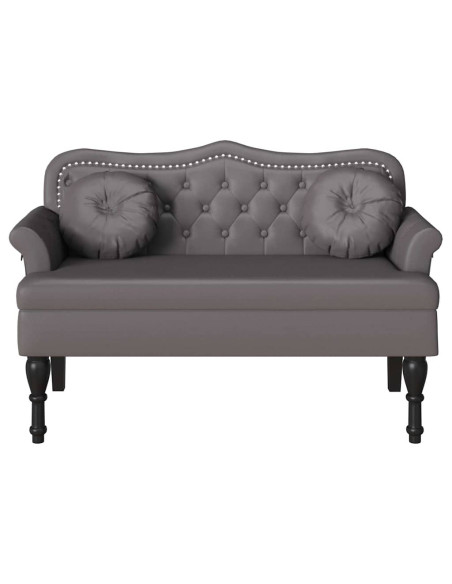 Panca Chesterfield Grigio 120,5 x 65 x 75 cm Pelle Sintetica
