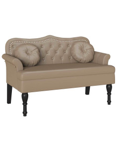 Panca Chesterfield con cuscino Cappuccino 120,5 x 65 x 75 cm 2