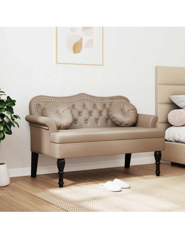 Panca Chesterfield con cuscino Cappuccino 120,5 x 65 x 75 cm