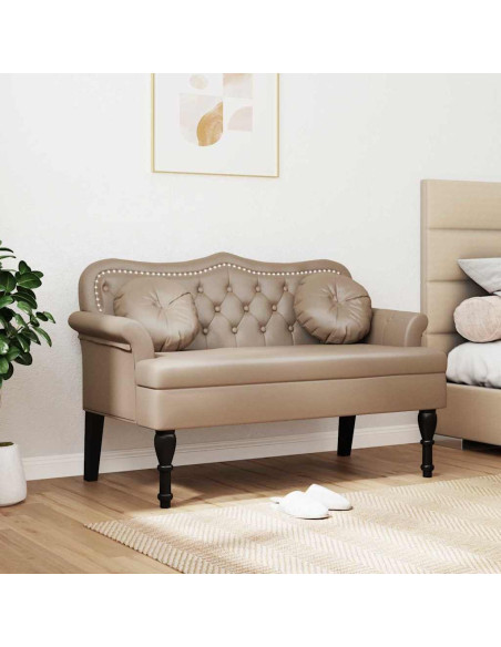 Panca Chesterfield con cuscino Cappuccino 120,5 x 65 x 75 cm