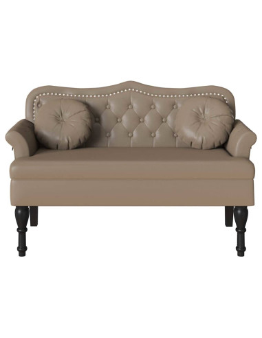 Panca Chesterfield con cuscino Cappuccino 120,5 x 65 x 75 cm