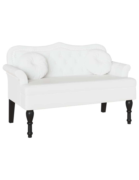 Panca Chesterfield Bianco 120,5 x 65 x 75 cm Pelle Sintetica