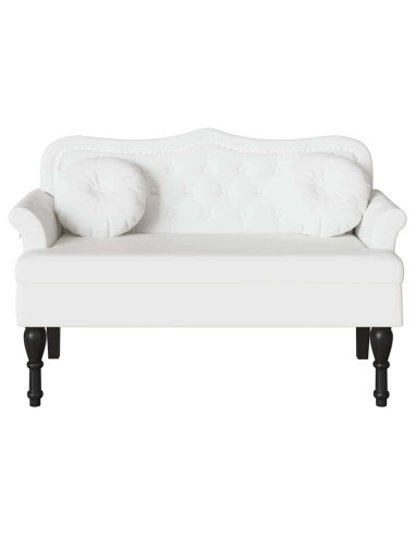 Panca Chesterfield Bianco 120,5 x 65 x 75 cm Pelle Sintetica
