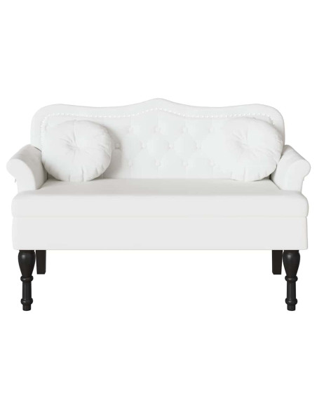 Panca Chesterfield Bianco 120,5 x 65 x 75 cm Pelle Sintetica
