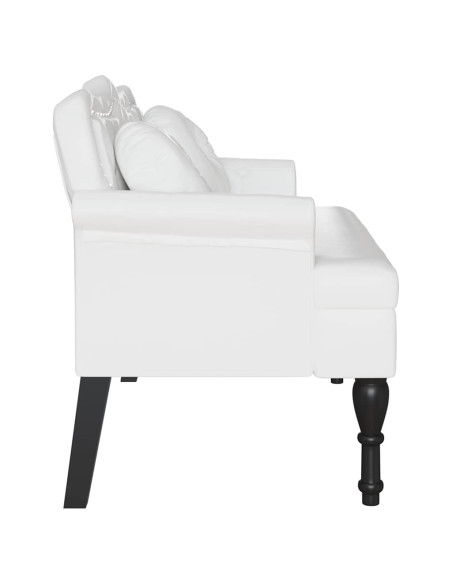 Panca Chesterfield Bianco 120,5 x 65 x 75 cm Pelle Sintetica