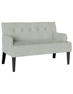 Panca Chesterfield Grigio chiaro 112 x 65,5 x 75 cm Velluto 2