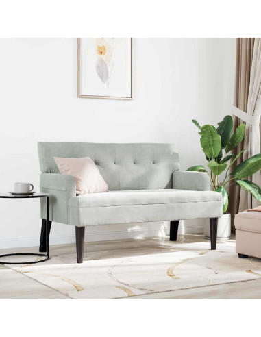 Panca Chesterfield Grigio chiaro 112 x 65,5 x 75 cm Velluto