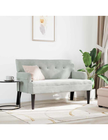 Panca Chesterfield Grigio chiaro 112 x 65,5 x 75 cm Velluto