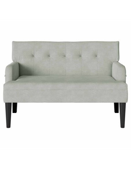 Panca Chesterfield Grigio chiaro 112 x 65,5 x 75 cm Velluto