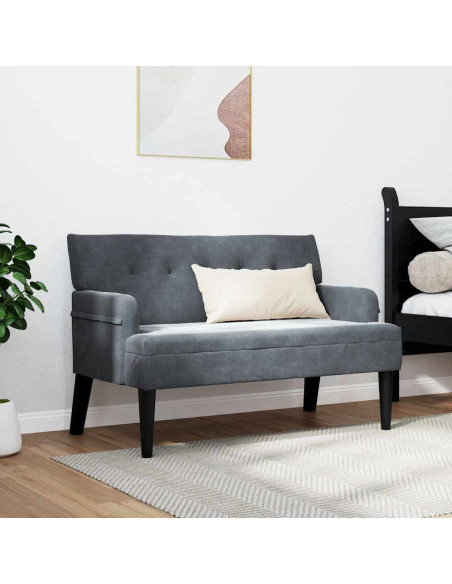 Panca Chesterfield Grigio scuro 112 x 65,5 x 75 cm Velluto